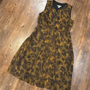 Burberry Brown and Black Animal Print Midi Dress
